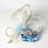 VENETIAN DOMINO MASK, SKY BLUE