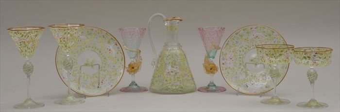 VENETIAN ENAMELED GLASS PART
