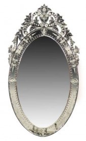 VENETIAN ETCHED GLASS BEVELED