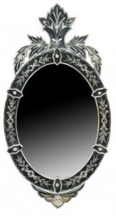 VENETIAN ETCHED GLASS BEVELED