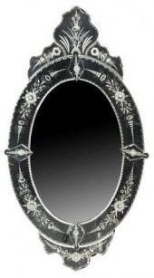 VENETIAN ETCHED GLASS BEVELED