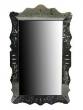 VENETIAN ETCHED GLASS BEVELED