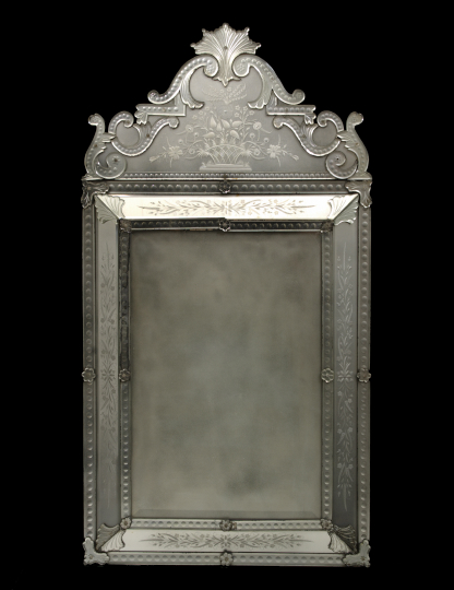 Venetian Etched Glass Looking