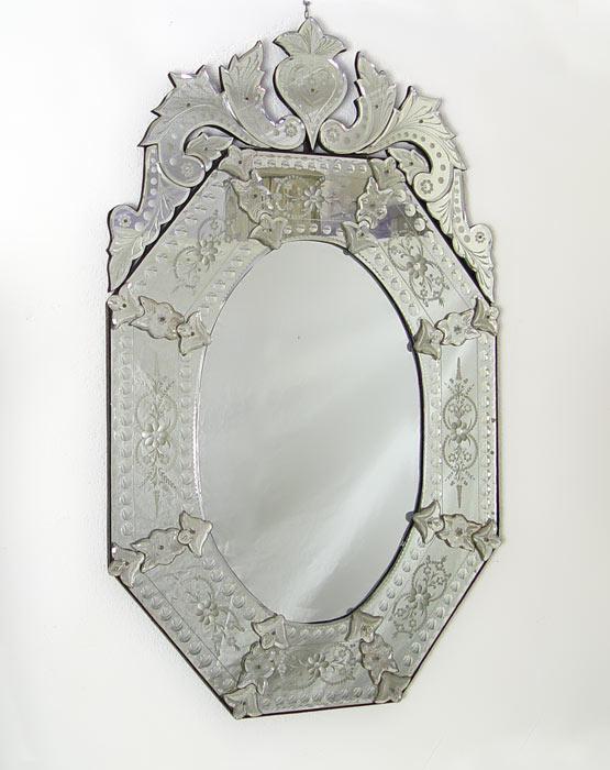 VENETIAN ETCHED GLASS MIRROR: