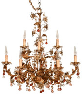 VENETIAN GILT AND TOLE CHANDEL