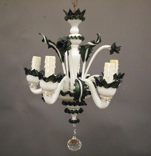 VENETIAN GLASS CHANDELIERA mid 20th