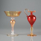 VENETIAN GLASS COMPORT & EWERT