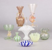 Venetian glass cups and vase t