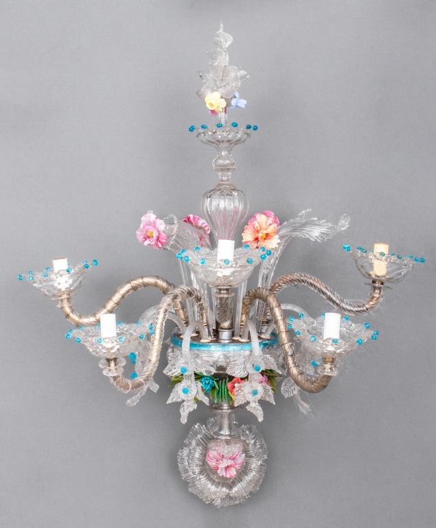 VENETIAN GLASS FIVE-LIGHT SCONCE