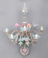 VENETIAN GLASS FIVE-LIGHT SCON