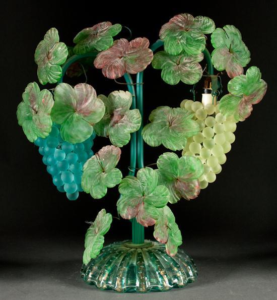 Venetian glass grapevine-form  lamp
