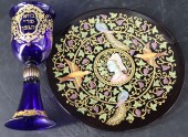 VENETIAN GLASS KIDDUSH CUP & P