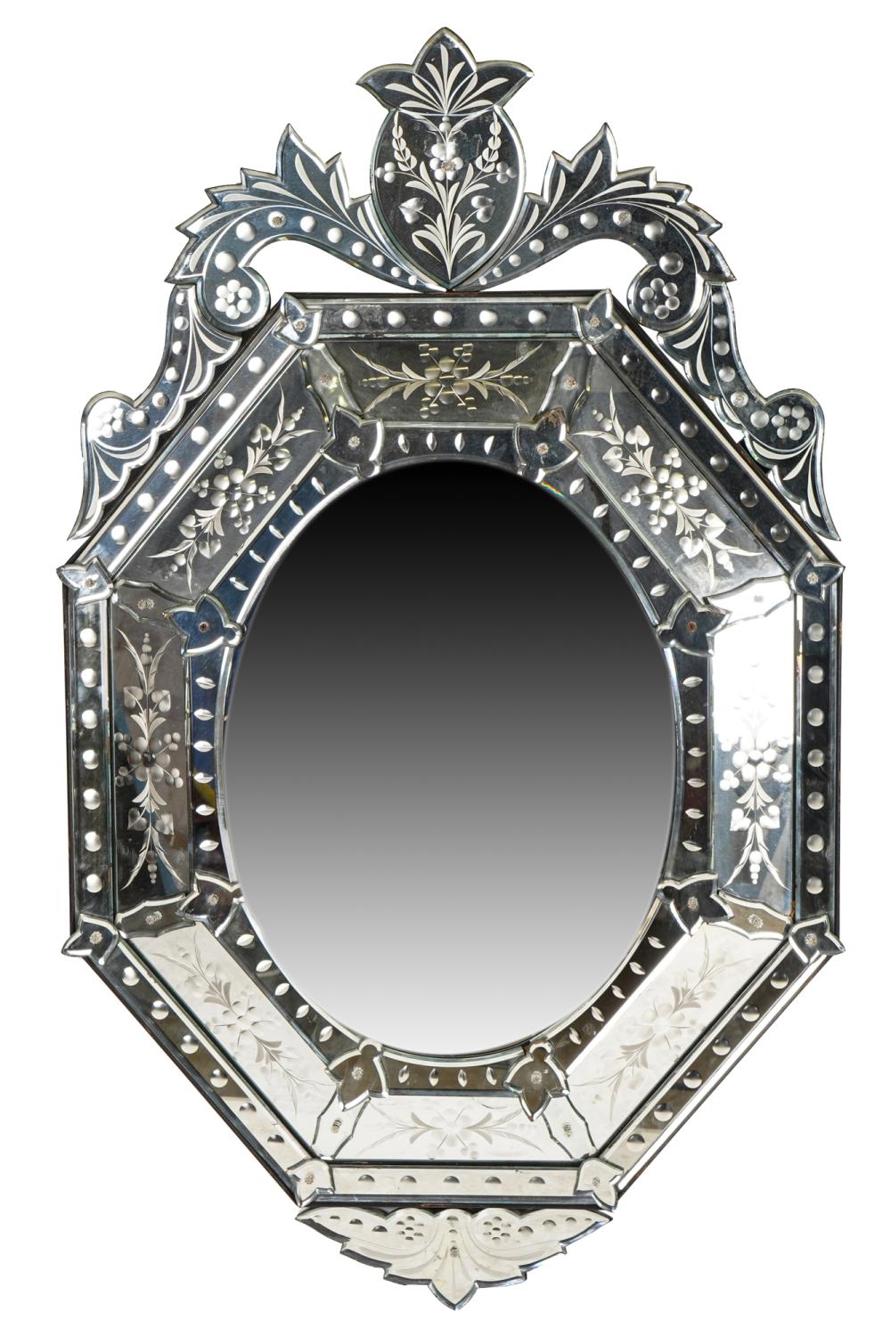 VENETIAN GLASS MIRRORthe oval plate