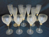 VENETIAN GLASS STEMS, 4 WINE G