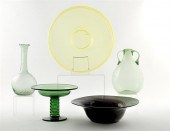 Venetian glass vases and cente