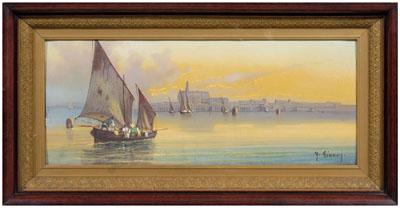 Venetian gouache, M. Gianni, Laguna