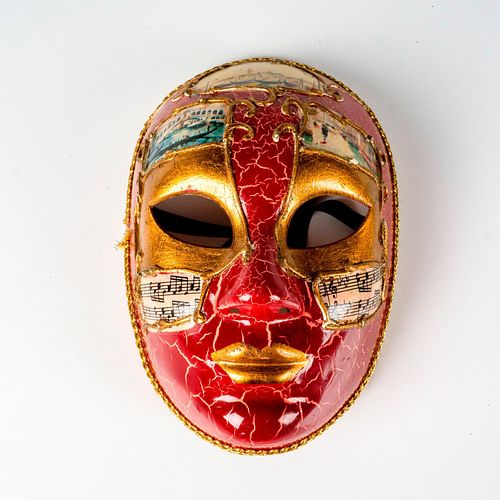 VENETIAN MASK, RED AND GOLD,