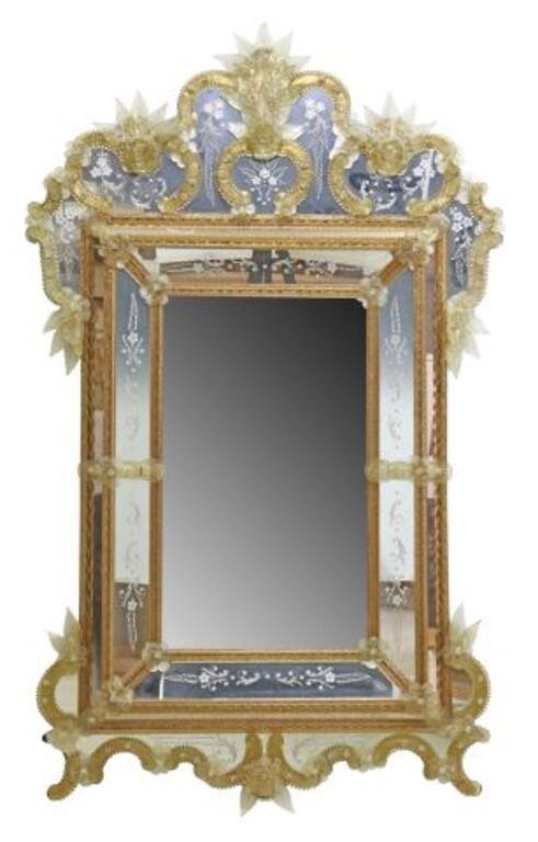 VENETIAN MURANO ART GLASS ETCHED