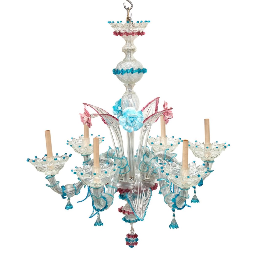 VENETIAN MURANO GLASS 6-LIGHT