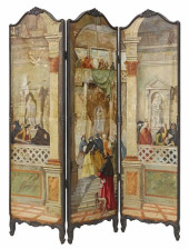 VENETIAN PAINTED CANVAS THREE-