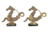 VENETIAN PAIR OF BRASS SEAHORS