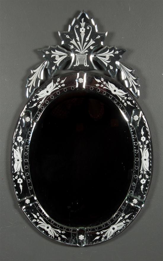 Venetian style etched glass