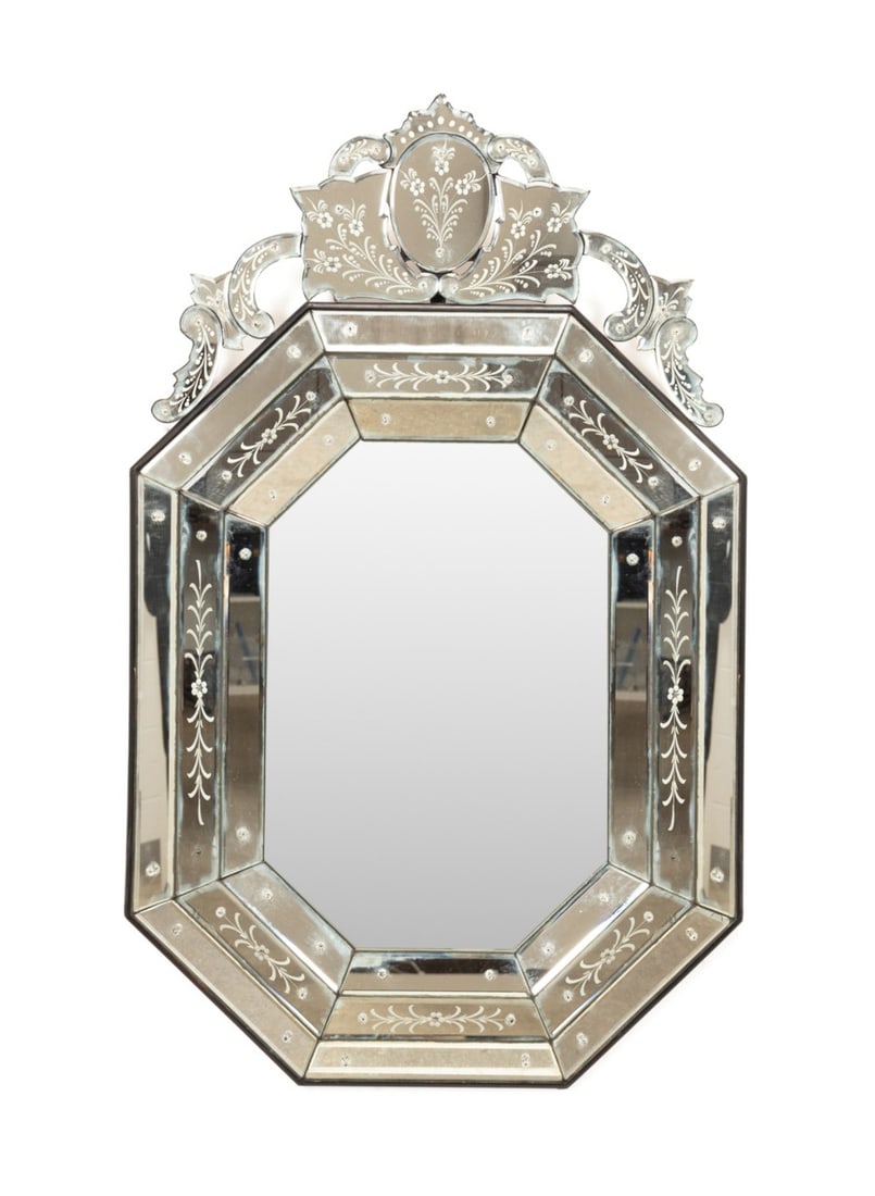 VENETIAN STYLE FLORAL ETCHED