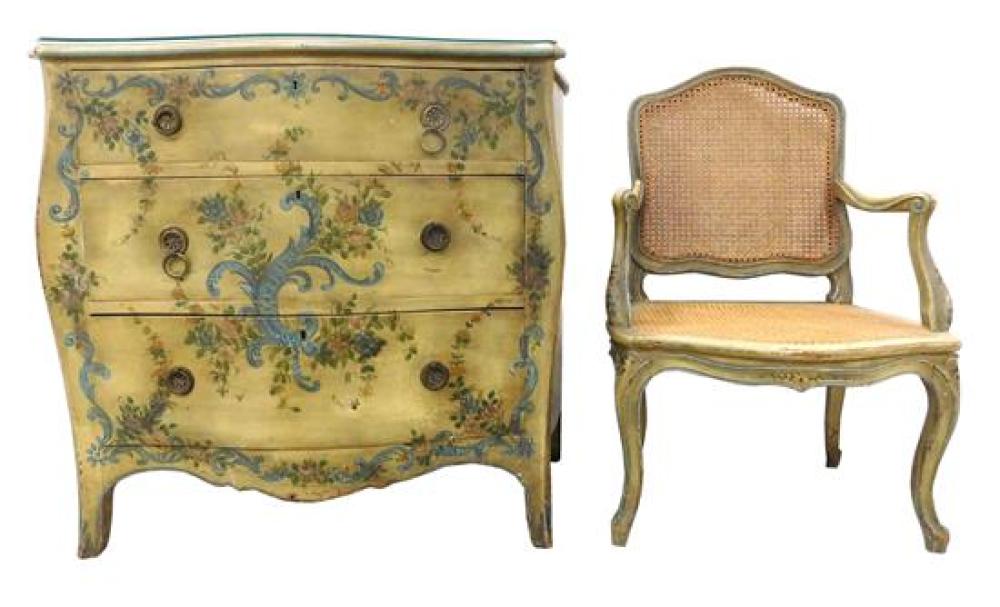 VENETIAN STYLE PAINTED THREE-DRAWER