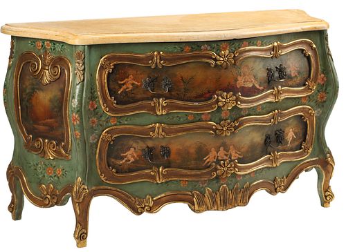 VENETIAN STYLE POLYCHROME-PAINTED