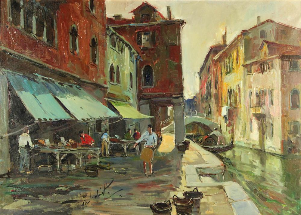 VENICE STREET SCENE Oil on