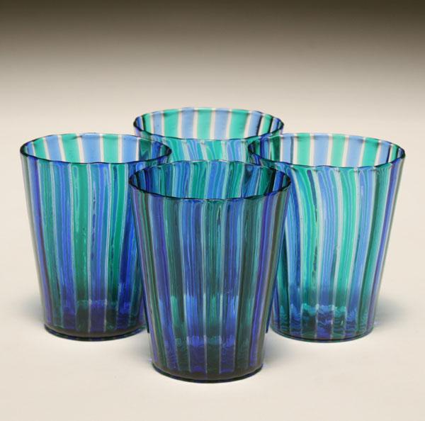Venini a canne tumblers, c.1950.