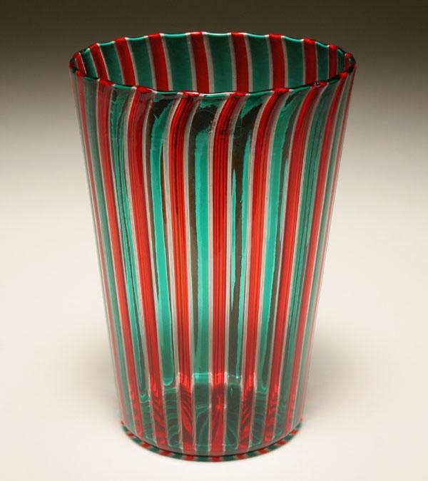 Venini a Canne vase, executed 1984.
