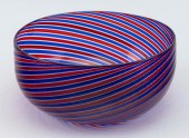 VENINI BLUE AND RED STRIPED GL