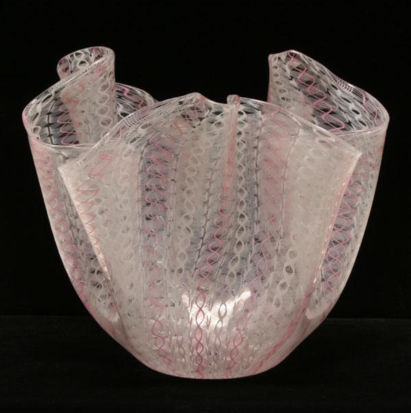 Venini Latticino Fazzoletto vase,