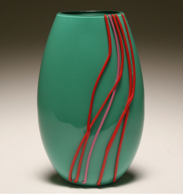 Venini Murano applied glass vase