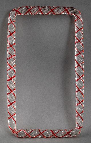 VENINI MURANO CLEAR &AMP; RED ART
