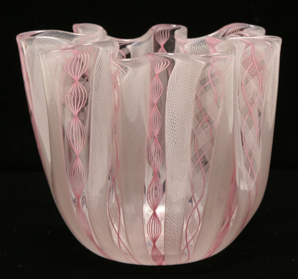 Venini pink fazzoletto handkerchief