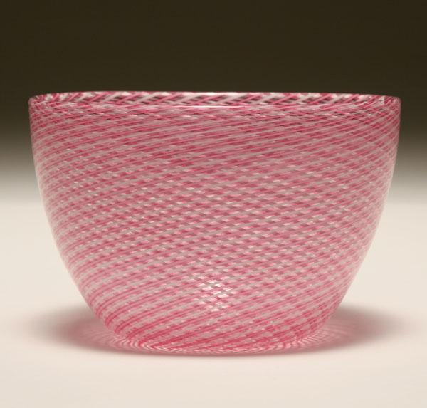 Venini Reticello glass vase.