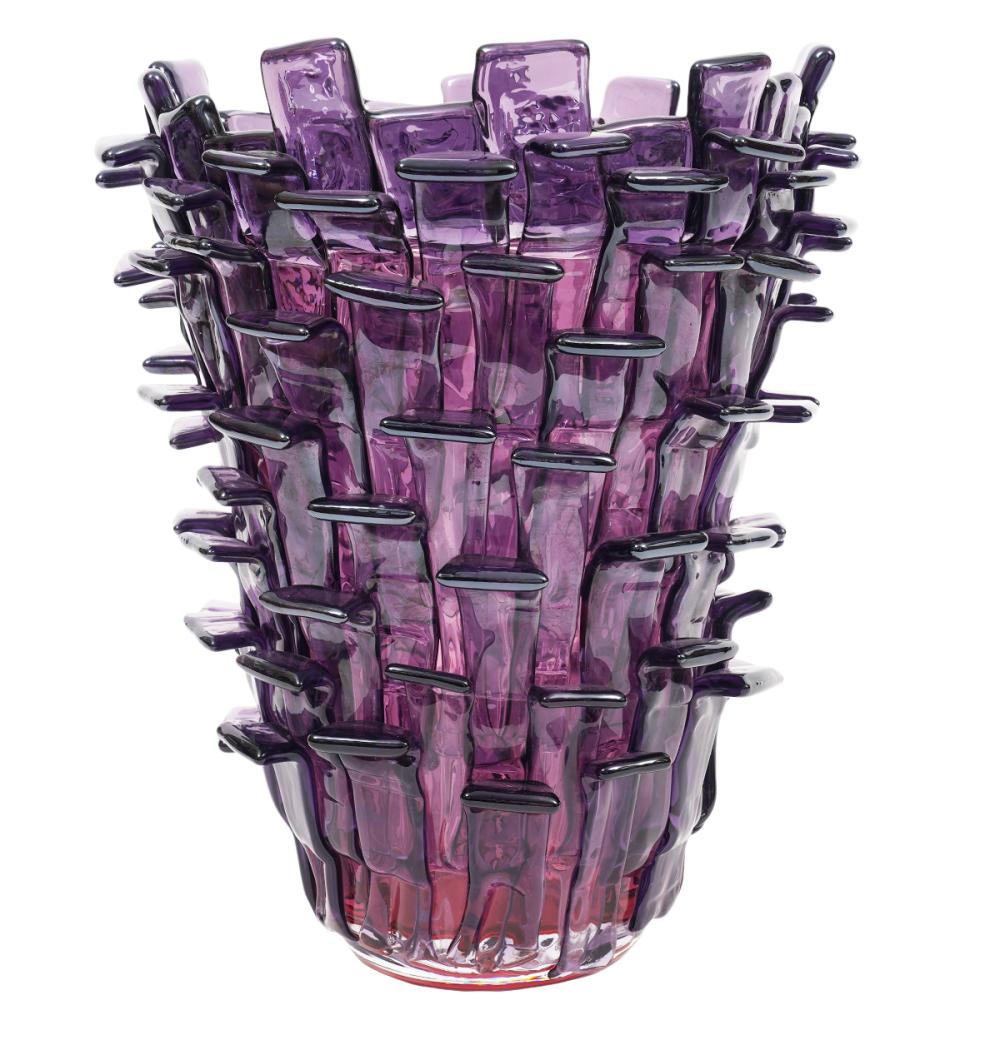VENINI 'RITAGLI' AMETHYST VASE BY