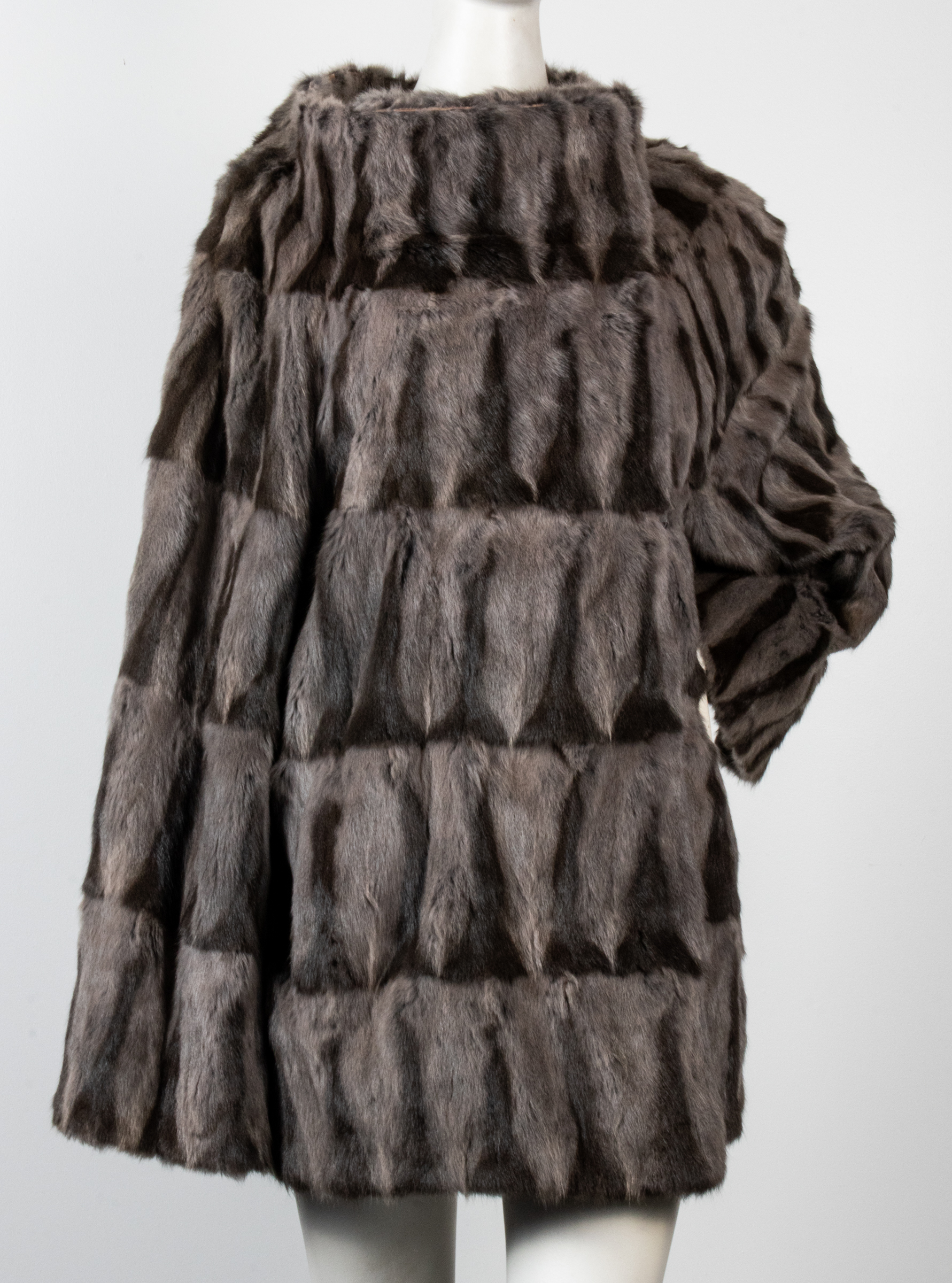VERA WANG FUR TRAPEZE COAT Vera