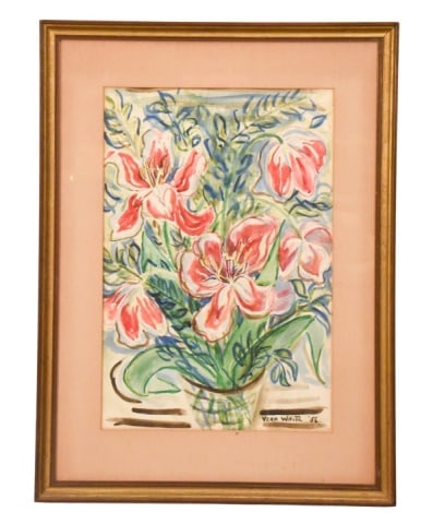 VERA WHITE SIGNED WATERCOLOR