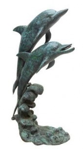 VERDIGRIS BRONZE GARDEN FOUNTA
