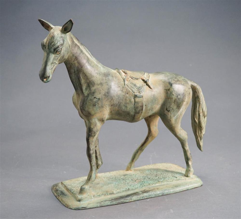 VERDIGRIS BRONZE HORSE, H: