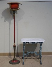 VERDIGRIS METAL AND FAUX MARBL