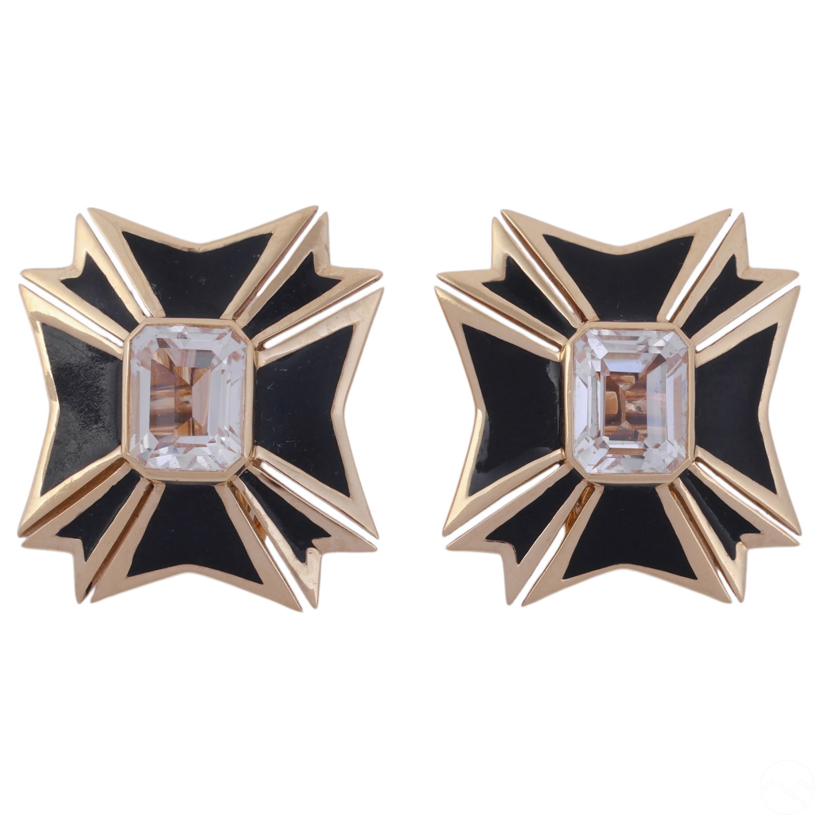 VERDURA 18K GOLD PAIR MALTESE CROSS