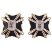 VERDURA 18K GOLD PAIR MALTESE