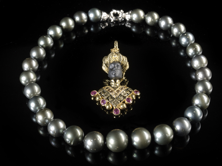 Vermeil and Gemstone Blackamoor