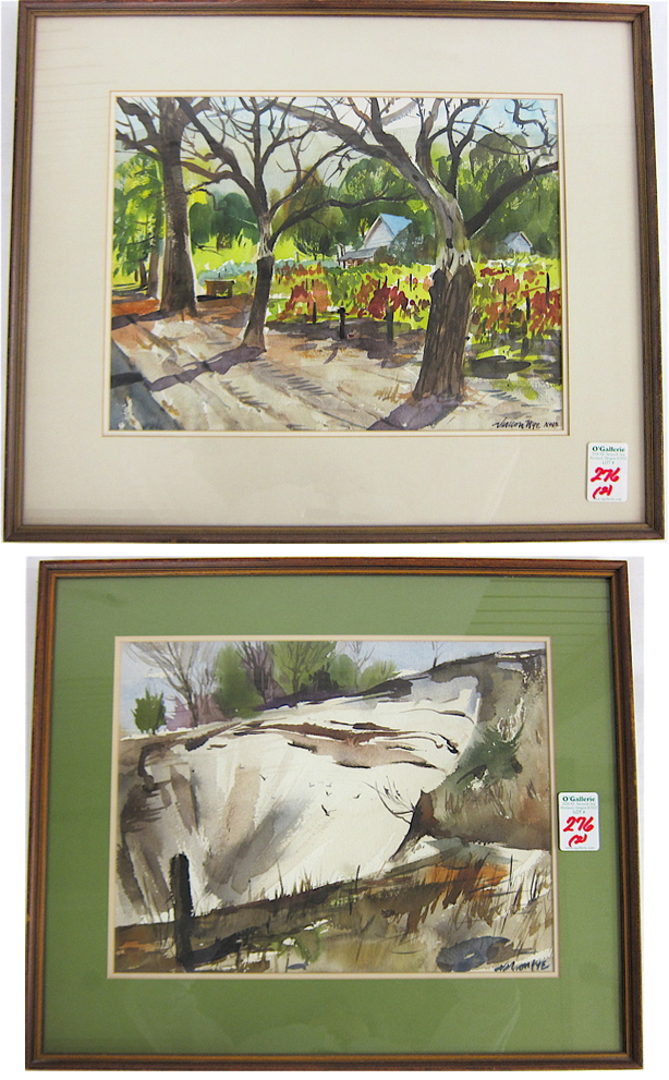 VERNON NYE TWO WATERCOLORS ON PAPER
