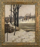 VERNON WARD O/C WINTER SCENE.