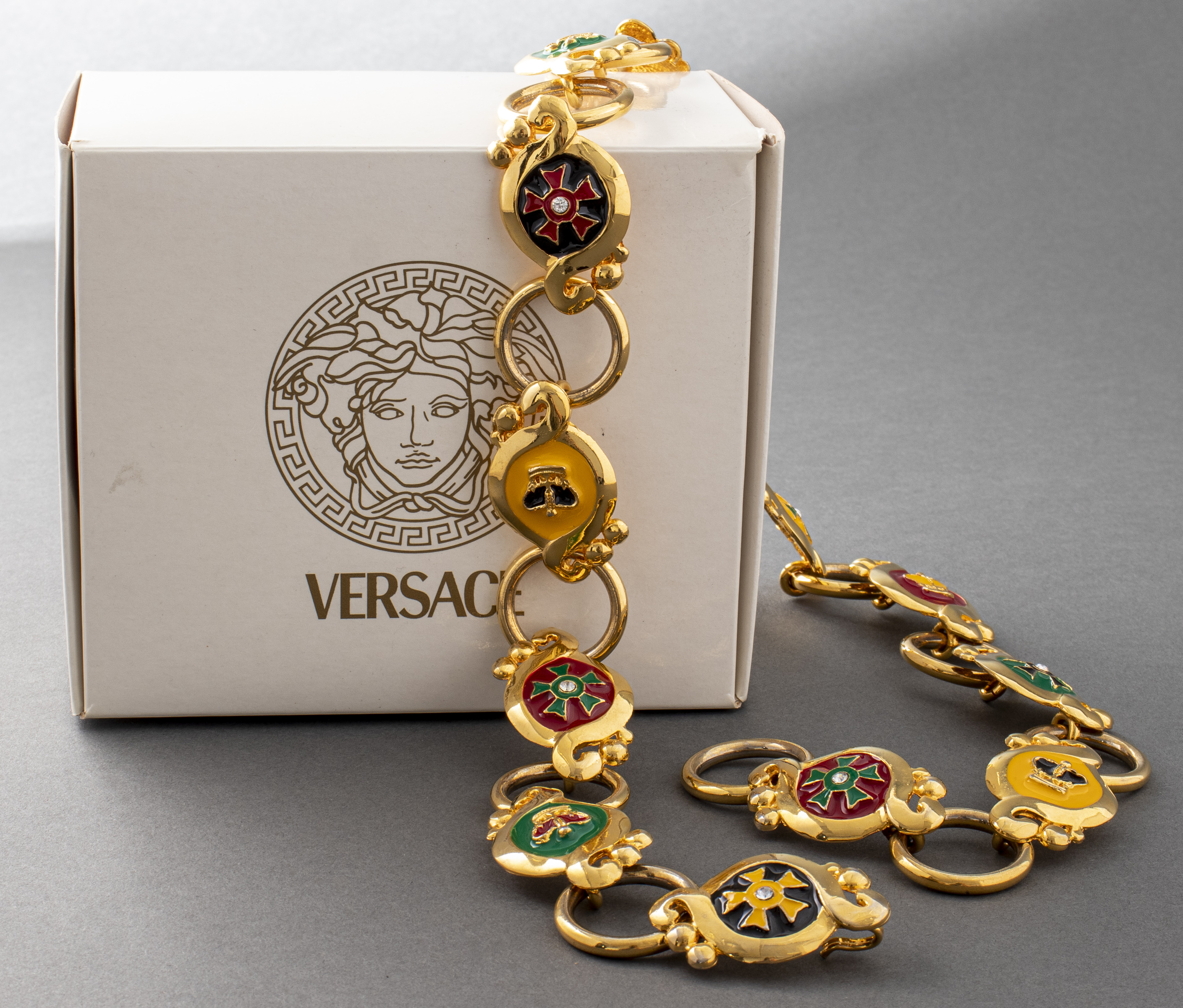 VERSACE GOLD-TONE ENAMEL